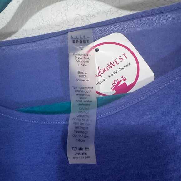 Ninewest Sport Women's Blue Long Sleeve Athletic Top Size L - Picture 3 of 3